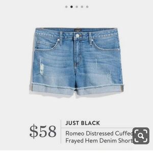 Shorts with frayed cuffed bottoms